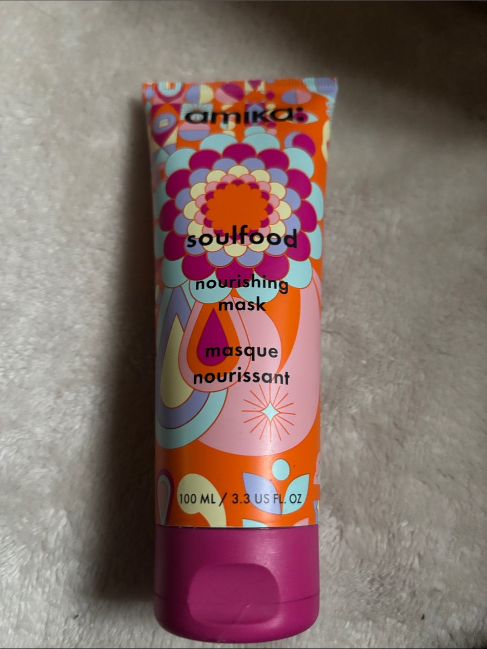 amika Soulfood Nourishing Mask - Pink & Orange Floral Tube